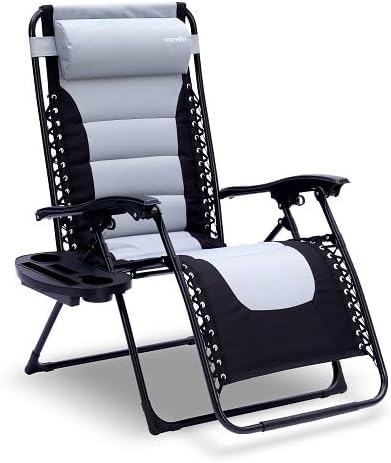 SereneLife Oversized Padded Zero Gravity Lounge Chair, Foldable Outdoor Patio - Image 4