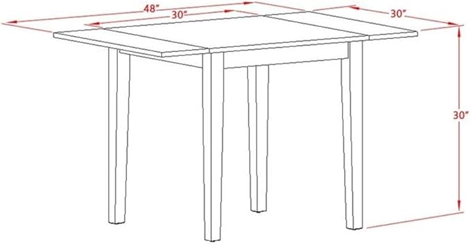East West Furniture NDNO3-OAK-W 3 Piece Kitchen Table Set - Image 5