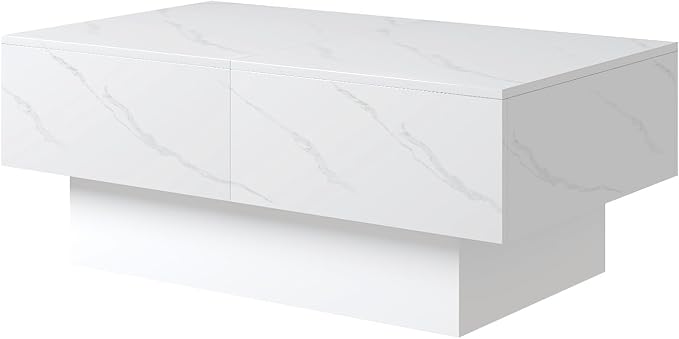 White Marble Modern Coffee Table - Image 8