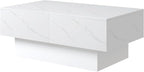 White Marble Modern Coffee Table - Image 8