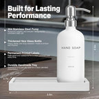Prus Waso White Soap Dispenser Bathroom Set, Silver & White - Image 2