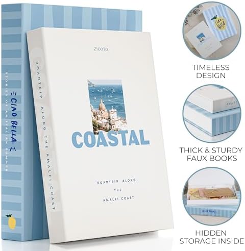 Beautiful Decorative Books - Set of 2 Coastal Boxes for Coffee Table Decor - Image 6