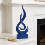 Modern Abstract Art Table Decoration,Resin Flame Statue Modern Centerpiece Ornaments for Living Room Great Gift Idea Home Decor,Collectibles (Pure Blue) - Image 6