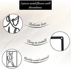 CHENGU 3 Pieces Metal Minimalist Abstract Woman Wall Art Line Drawing Wall Art Decor Single Line Female Home Hanging for Kitchen Bathroom Living Room - Image 6