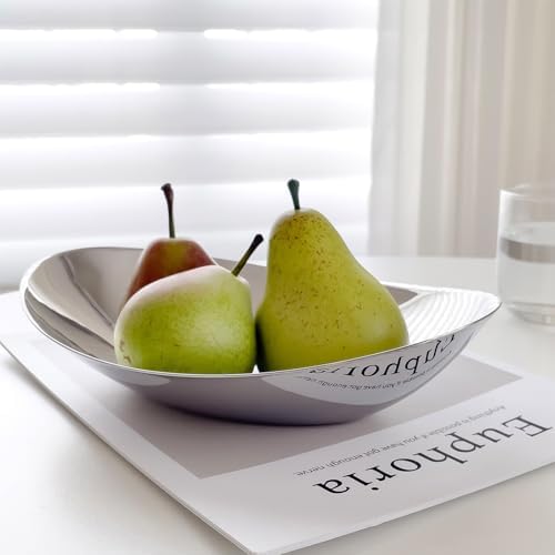 Modern Mirror Polished Stainless Steel Decorative Oval Bowl, Multipurpose Bowl for Kitchen Counter, Coffee Table Centerpiece, Elegant Home Decor Accent for Living Room, Entryway - Image 5