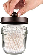 Amolliar Mason Jar Bathroom Accessories Set(4 Pack) -Bronze-Lotion Soap Dispenser&Qtip Holder Set&Toothbrush Holder-Rustic Farmhouse Decor Apothecary Jar Bathroom Countertop,Vanity Organize (Bronze) - Image 5
