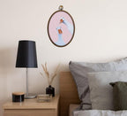 Whimsical Pink Stripe Goose Art, Cottage Core Oval Wall Decor, Waterproof - Image 6