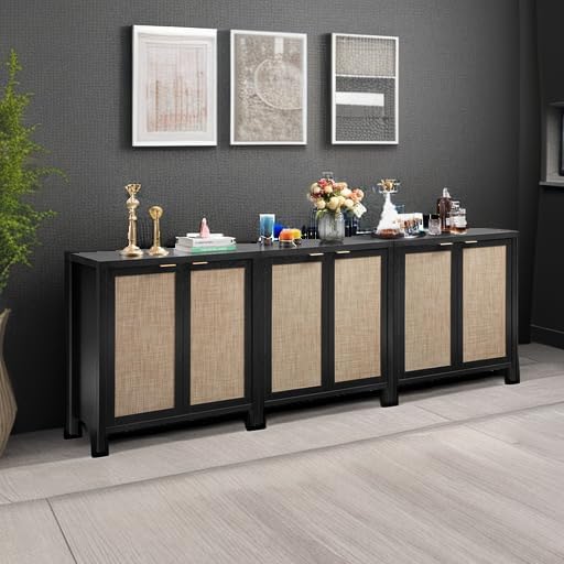 SICOTAS Rattan Sideboard Buffet Storage Cabinet - Image 2