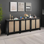 SICOTAS Rattan Sideboard Buffet Storage Cabinet - Image 2