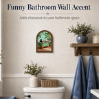 Bathroom Decor Black Cat Tabletop Sign, Wood Frame Sign, Tropical Bath Shelf Decor with Arched Wooden Frame, Funny Cat Bathtub Artwork, Charming Gift for Home and Guest Bathroom - Image 7