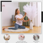7 Pcs 45" Faux Pampas Grass – Fluffy Artificial Pompous Grass for Tall Floor Vase, Non-Shedding Home Decor, Boho Wedding Flowers, Baby Shower Centerpieces, Bedroom & Living Room Decor (White) - Image 6