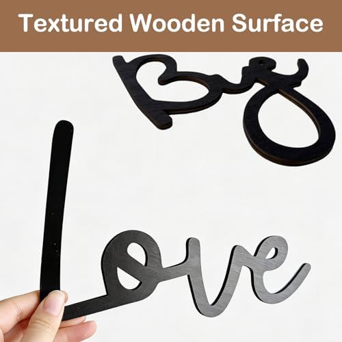 Love You Bye Wood Sign Home Decor Boho Decor Wall Decor Express Love and Warm for Your Family Lovers Wall Art Gift Hallway Entryway Door Valentine Decorations for Home (L) - Image 4