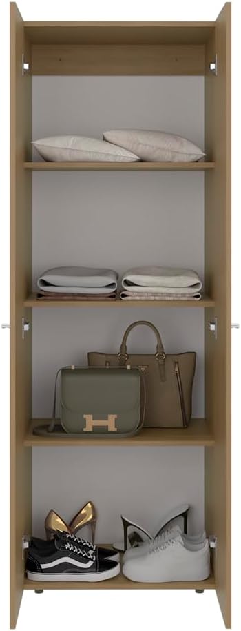 Soham Closet System Eco-Friendly Bedroom Organizer in Macadamia Finish - Image 6