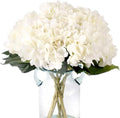 6Pcs 18" White Silk Hydrangea Artificial Flowers by Blooming+Paradise