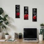 DONFENTHY 3 Pcs Red Bedroom Decor Red Rose Wooden Wall Decor Red Bathroom Inspirational Farmhouse Office Decor With SHE Bible Words Signs For Women Girl Bedroom Home (12x4Inch) - Image 6