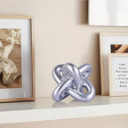 Silver Knot Sculpture, Three Knot Sculpture Silver Home Decor Accent, Suitable for Rustic Style Coffee Tables, Living Room Dining Tables, entryway Shelves, and Small Decorations. - Image 2