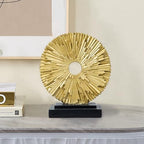 Round Statue for Home Decor, Abstract Office Desk Sculpture for Men,Gold - Image 5