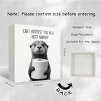Funny Otter Bathroom Decor - Funny Bathroom Decor, Rustic Otter Wooden Box Signs, 6 X 6 Inches - Image 2