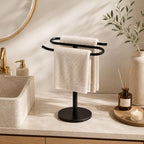 Matte Black Hand Towel Holder Stand,13 Inch Tall Free-Standing Towel Rack, SUS304 Stainless Steel Towel Bar Rack Stand, Tower Bar for Bathroom Kitchen Vanity Countertop… - Image 6