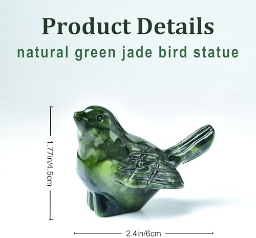 Natural Green Jade Bird Figurine, Modern Crystal Home Decor - Image 2
