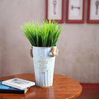 XLFAQXM 8 Pack Artificial Plants Flowers Grass Shrubs No Fade Faux Plastic Flowers Outdoor for Farmhouse Garden Porch Patio Indoor Wedding Decoration Greenery Fake Plants uv Resistant (3#Green) - Image 5
