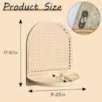 Rattan Wall Shelf Set of 3, 7''Natural Rattan Shelves with Wicker Decor, Boho Decor Small Floating Shelves for Wall, Arched Shelf for Plant Figurines Display,Mini Shelves for Knick Knack Storage - Image 3