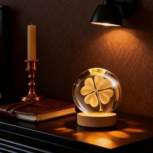 Four-Leaf Clover Crystal Ball, St Patricks Day Decorations Gifts for Women - Image 6