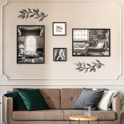 Zhengmy 2 Pcs Metal Leaf Wall Art Vine Branch Decor,Vintage Brown - Image 5