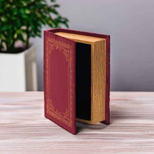 VW Vintiquewise Decorative Vintage Book Shaped Trinket Storage Box - Red - Image 5