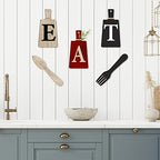 Jetec Cutting Board Eat Sign Set Wall Decor, Red, Black, Beige - Image 6