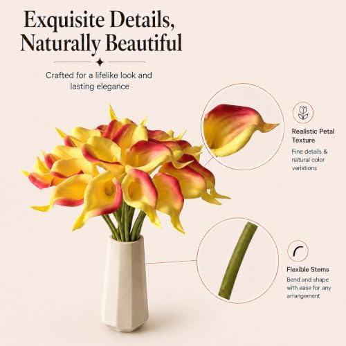 Mandy's 20pcs Sunset Calla Lily Artificial Flowers - Image 4