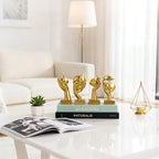Gold Abstract Thinker Figurine Set of 4, Home Art Face Small Statue for Accents Decor Women Bedroom Shelf Bookcase Room Desk, TV Stand, Coffee Table Decor, Art Sculpture Gifts for Women (Gold) - Image 2