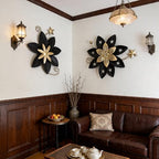 LIFFY Metal Flower Wall Decor, Black & Gold Floral Metal Wall Art for Indoor Outdoor,Black Wall Decor Boho Modern Wall Decor for Bathroom, Living Room, Bedroom, Porch, Garden, Yard (Black & Gold 2) - Image 6