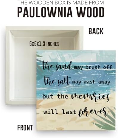Coastal Room Decor Beach Decorations for Home Summer Decorations Wooden Box Sign for Home Office Farmhouse Table Shelf - Image 2
