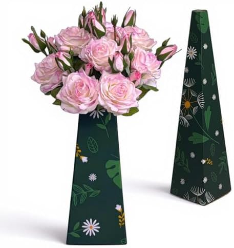Real Touch Artificial Roses, 8PCS Long Stem Faux Flowers with Gift Box Packaging, Allergy-Free Floral Gift Set, Realistic Fake Roses for Home, Kitchen, Office, Wedding Décor, Gift Arrangement by Sskoi