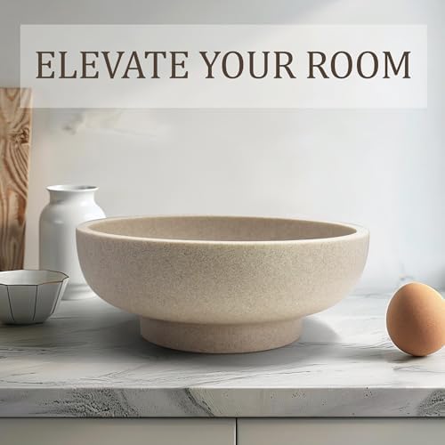 LIN CHUAN Decorative Bowl, Large Fruit Bowl, Sand Beige - Image 5