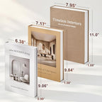 JARLINK Decorative Books, Set of 3 Fake Book Storage Boxes, Oatmeal - Image 3