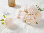 SITUMEIZI 10PCS Artificial Peony Flowers, Real Touch Fake Silk Bouquet with Stems for Home Mothers Day Wedding Party Centerpieces Table Decoration Indoor(Ivory White) - Image 4