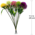 CATTREE Artificial Dandelion Flowers 5 Color x 2pcs Purple Pink White Green Yellow - Total 10 Pcs. Plastic Plants Shrubs Bushes Fake Grass Wedding Indoor Outdoor Home Garden Decoration Planter Filler - Image 6