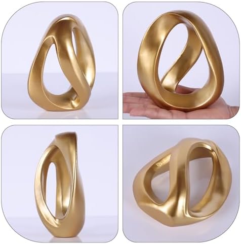 Gold Geometric Knot Decor-Abstract Resin Sculpture,Geometric Infinity Loop Decorative Tabletop Statue for Shelf, Bookshelf, Coffee Table or Console Table, Modern Home Accent Decorative Object - Image 5