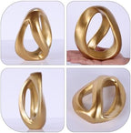 Gold Geometric Knot Decor-Abstract Resin Sculpture,Geometric Infinity Loop Decorative Tabletop Statue for Shelf, Bookshelf, Coffee Table or Console Table, Modern Home Accent Decorative Object - Image 5
