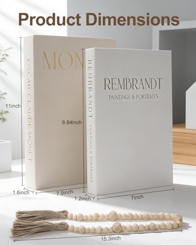 Coffee Table Books, Decorative Book Wood Beads Set of 3 for Room Home Decor - Image 2