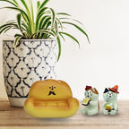 Mevodeata 2Pcs Cute Mini Cat Figurine with Bread Sofa - Image 7