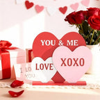 OLANRUN Valentines Day Decorations, 8.7 Inch Valentine Table Decorations Wooden Heart Sign with Letter LOVE XOXO, Valentines Day Decor Indoor for Home Office Kitchen Tiered Tray Table Fireplace Mantel - Image 6