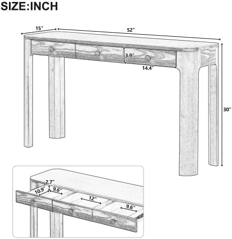 Bellemave 52" Rustic Console Table - Image 2