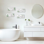 4 Pieces Green Bathroom Decor Christian Wall Decor Motivational Religious Prayer Sign with Eucalyptus Tropical Leaves for Home Living Room Office Bedroom Bathroom(Green, 10x4 In) - Image 6