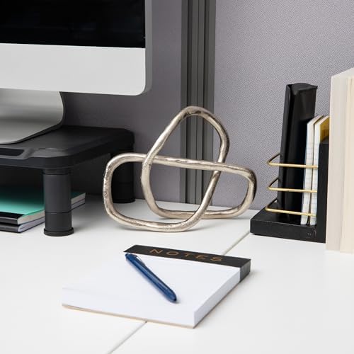 Mind Reader Metal Geometric Infinity Sculpture, Modern Home and Office Decor, Accent for Desks, Coffee Tables, and Shelves, Metal, Silver - Image 2