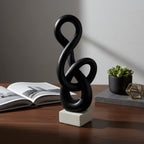16" Modern Abstract Ribbon Decorative Sculpture, Knot Sculptures,Home Decor,Coffee Table Statues,Dining Living Room Desk Decor,Musical Note,Black - Image 4