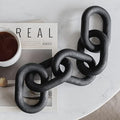 PEAKOLY Wood Chain Link Decor - Modern Coffee Table Decor Items, Black Chain Decor for Coffee Table, Wooden Decorative Chain, Bookshelf Decor, Shelf Decor Accents, Table Decorations for Living Room by Peakoly