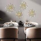 Blulu 4 Pcs Gold Wall Decor Starburst Metal Wall Art with 3D Rhinestone - Image 3